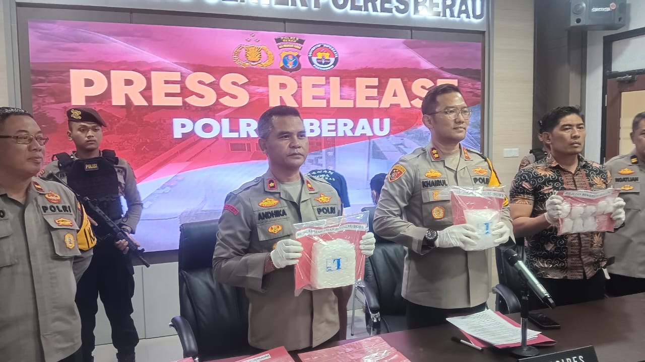 Polres Berau Ungkap Jaringan Narkoba Antar Kota, Amankan 2,5 Kilogram Sabu