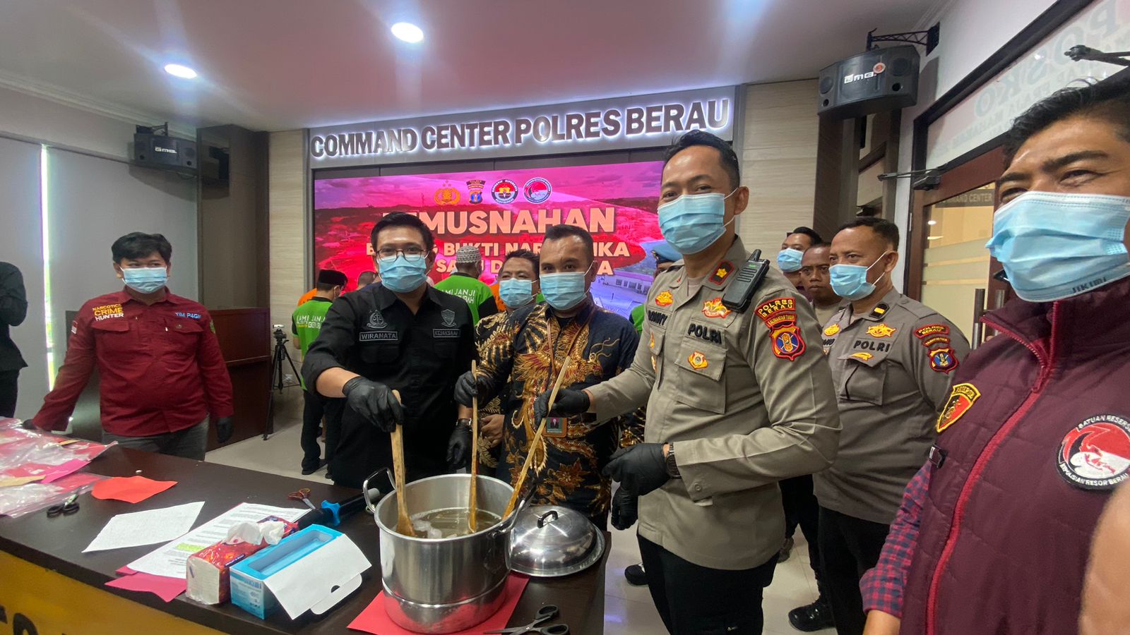 Polres Berau Musnahkan 1,8 Kg Sabu dan Puluhan Gram Ganja Hasil Penindakan Tiga Bulan Terakhir