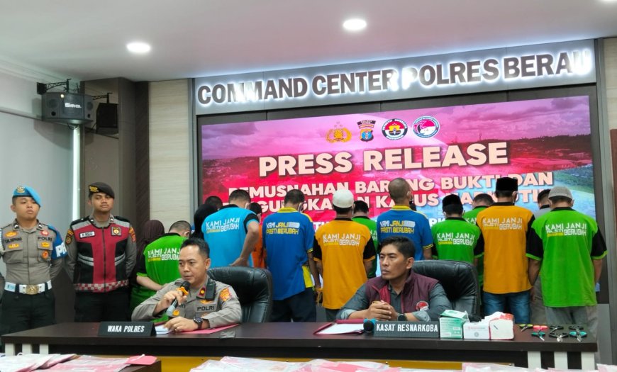 Polres Berau Catat Enam Kasus Narkotika di Bulan September, 2,3 Kg Sabu Dimusnahkan