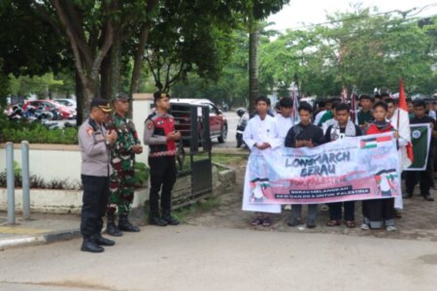 Solidaritas Kemanusiaan Warga Berau Menggema, Polres Berau Jamin Keamanan Aksi Long March