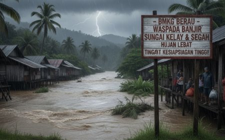BMKG Berau Keluarkan Imbauan Waspada Potensi Banjir di Bantaran Sungai Kelay dan Segah Menyusul Hujan Lebat