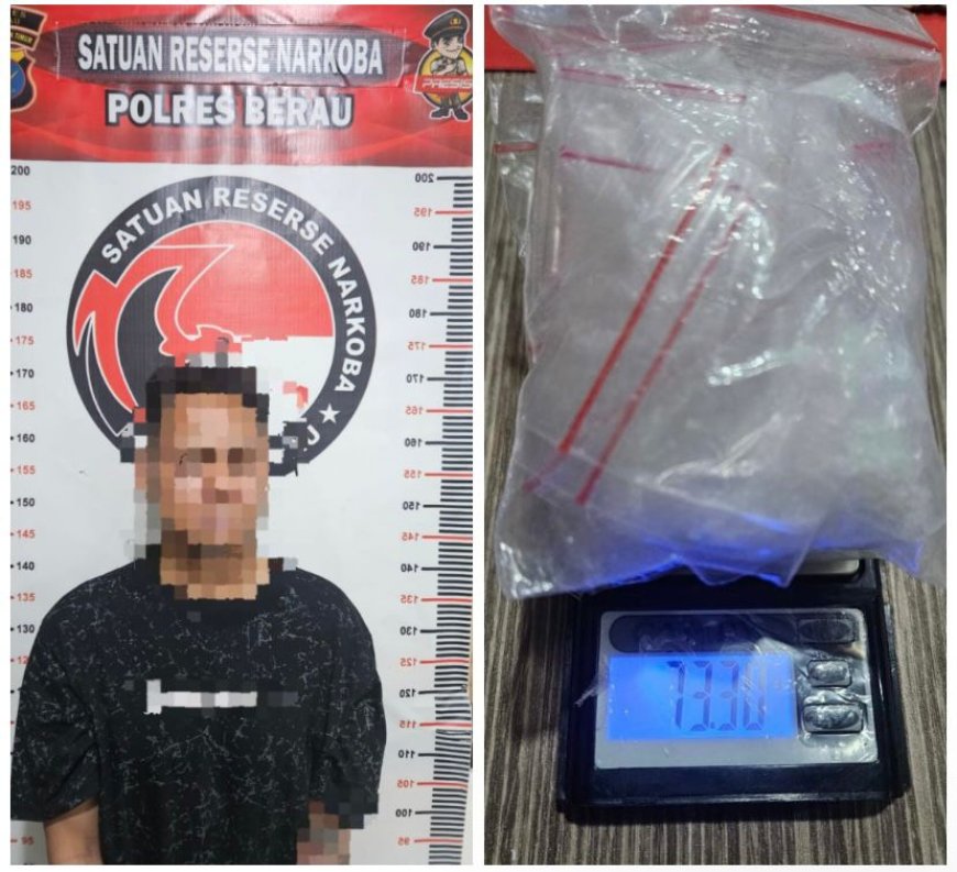 Satresnarkoba Polres Berau Sita 73,30 Gram Sabu, Pengedar 38 Tahun di Karang Ambun Ditangkap
