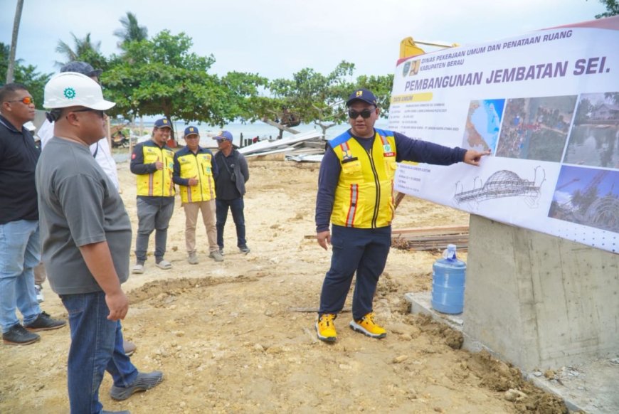 Wabup Berau Pastikan Progres Kritis Jembatan Sei Sumbang dan Sei Bataan