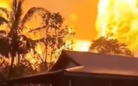 Semburan Api Setinggi 15 Meter Hebohkan Warga, Pipa Gas PT TGI di Inhil Meledak