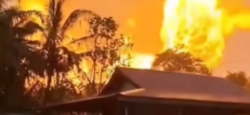 Semburan Api Setinggi 15 Meter Hebohkan Warga, Pipa Gas PT TGI di Inhil Meledak