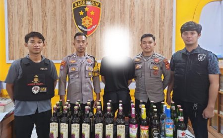 Polsek Tanjung Redeb Amankan Penjual Miras saat Ramadan, 36 Botol Disita