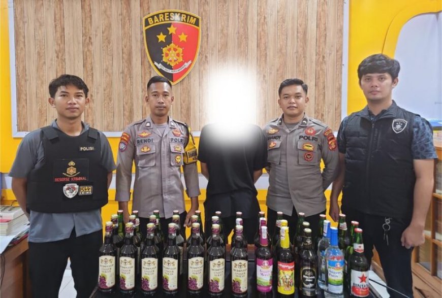 Polsek Tanjung Redeb Amankan Penjual Miras saat Ramadan, 36 Botol Disita