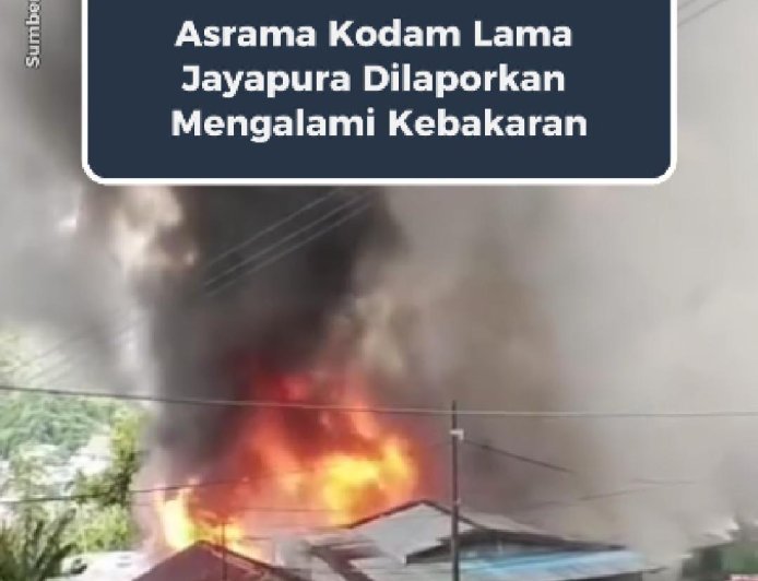 Kebakaran Terjadi di Kawasan Asrama Kodam Lama Jayapura